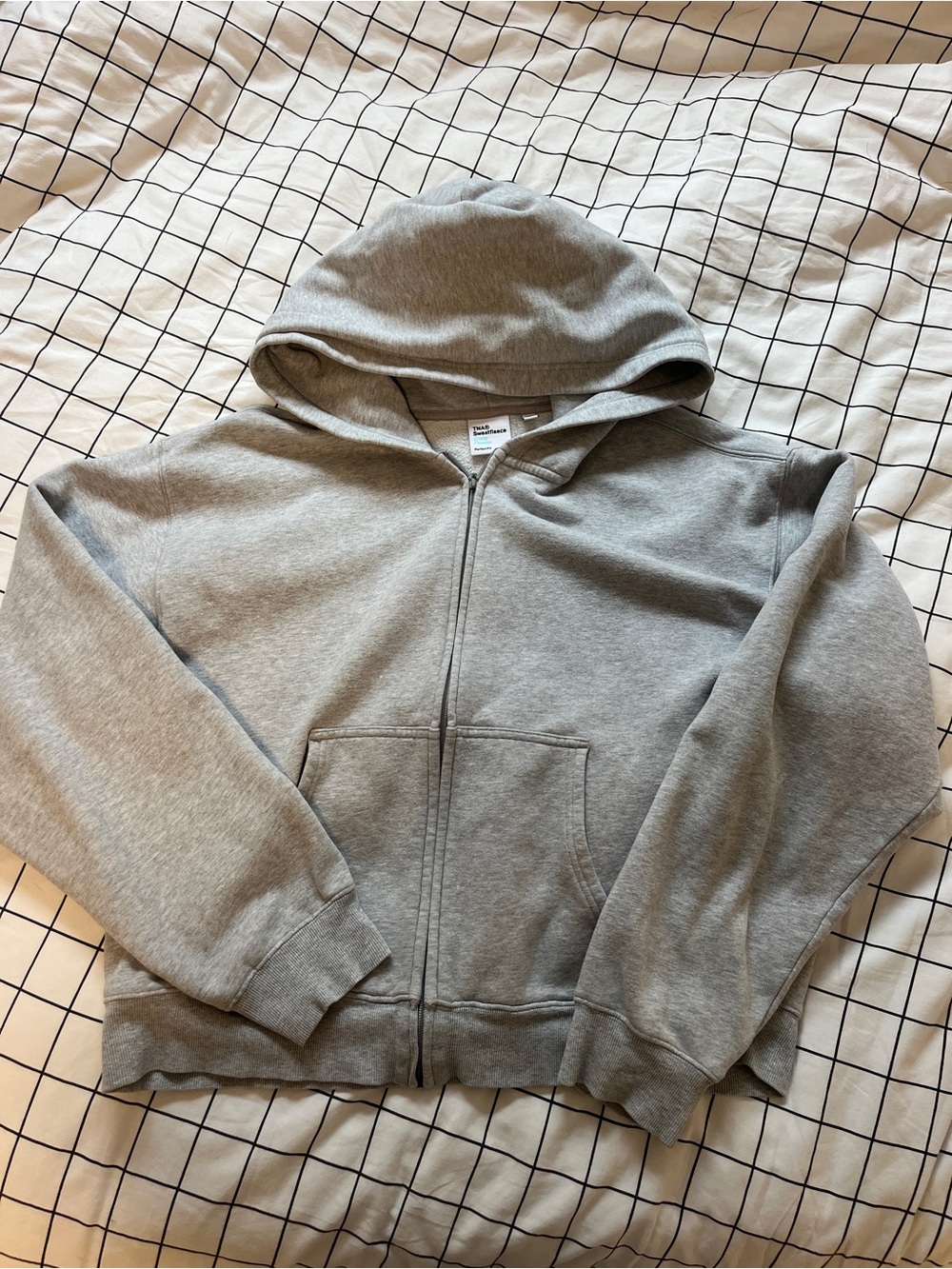 Aritzia Perfect Fit Cozy Fleece Grey Zip Up Hoodie